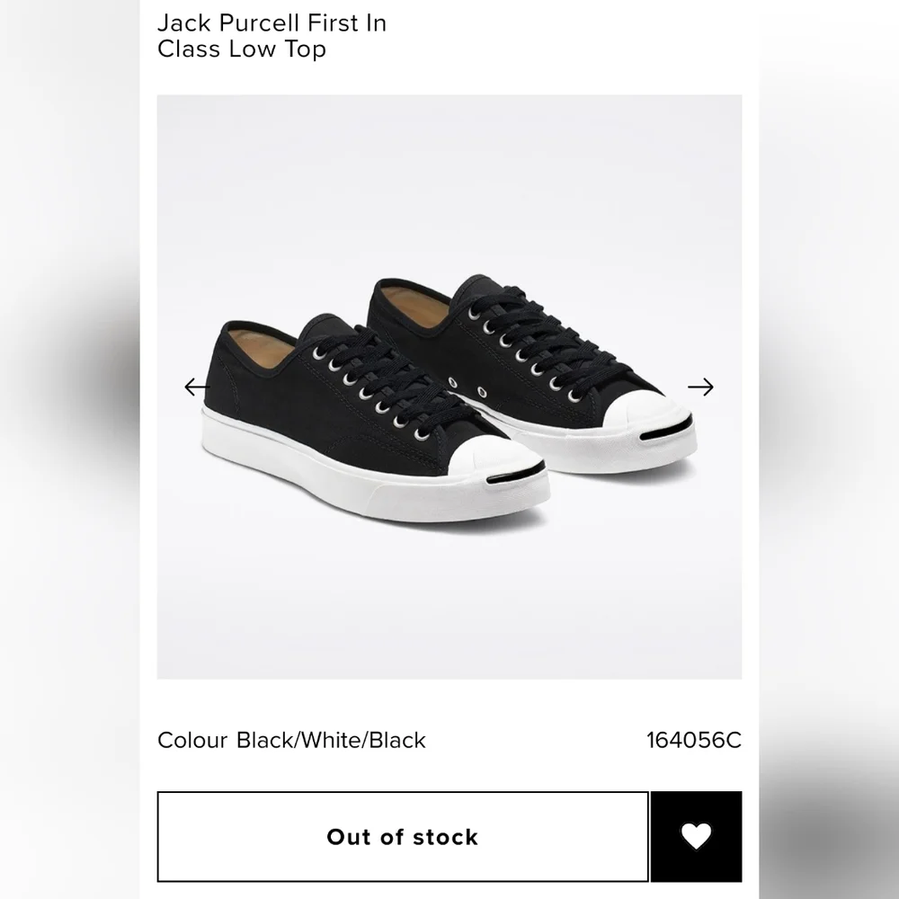 Converse Jack Purcell First In Class Low Top Black Canvas Sneakers VG US 6.5 - Picture 15 of 16